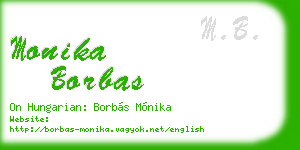 monika borbas business card