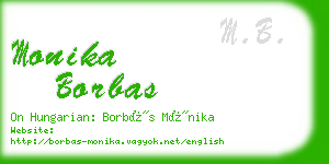 monika borbas business card